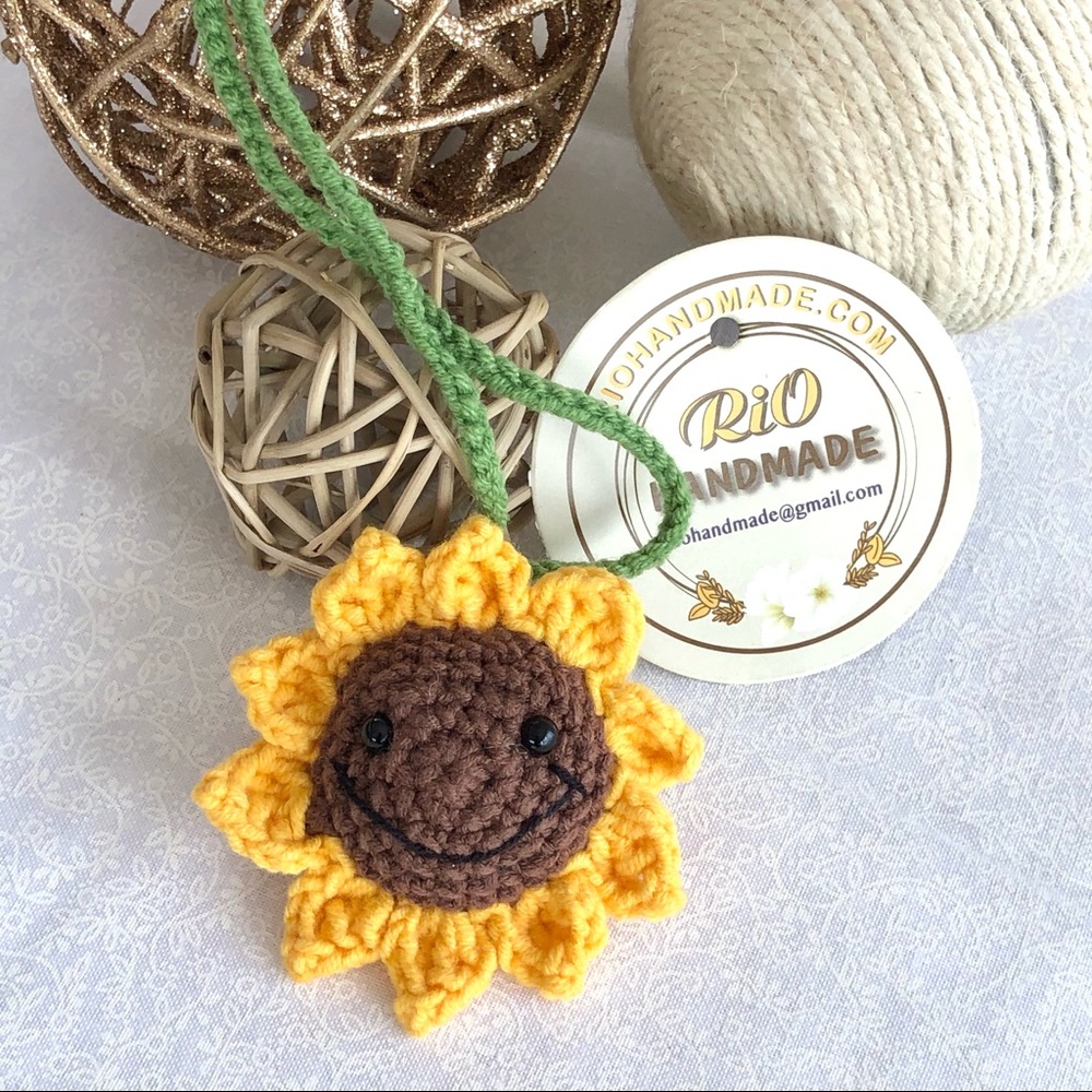 Car Accessories- Amigurumi Sunflower Car Hanging